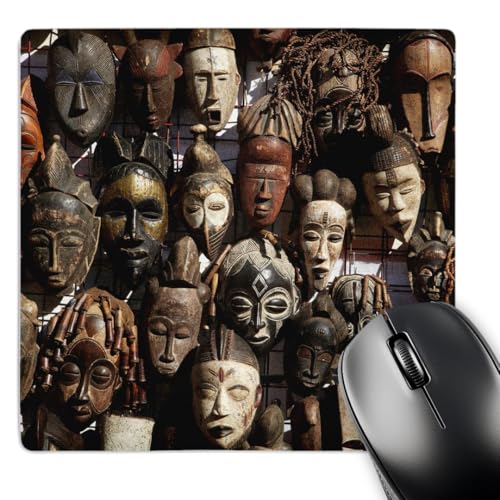 3dRose Mask Stall at African Curio Market, Cape Town, South Africa - Mouse Pad, 8 by 8" (mp_187950_1)
