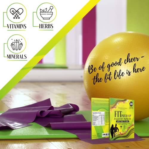 Diamond Hills Fit Patch-Up – 30Ct Daily Patches – Vitamin B12, Ashwagandha, Green Tea, Guarana – Fitness, Energy, Endurance - Organic No Calories Sugar Free #TOP4