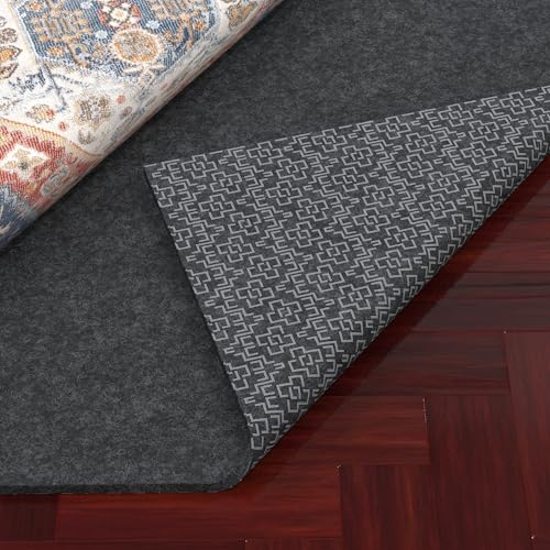 Non Slip Cushioned Felt Rug Pad Gripper 8 x 10 Ft, Silicone Backing, Rug Pad for Hardwood Floors