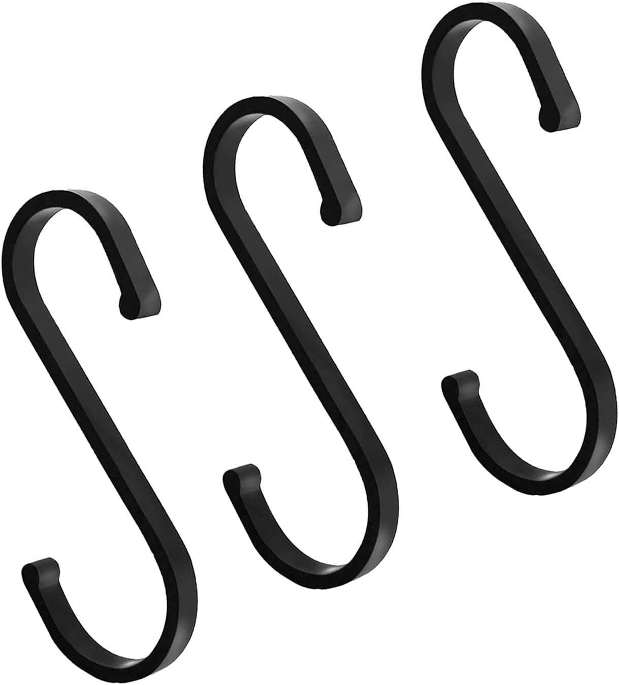10 Pcs Black S Hooks S Shaped Hooks Heavy Duty for Hanging Pots and Pans, Plants, Coffee Cups, Coats, Bags, Towels in Kitchen, Bedroom, Office, Garden, Bathroom,