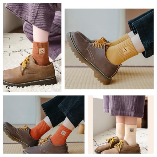 NevEND 6 Pairs Women's Mini Crew/Ankle Length Cut Cotton Calf Socks with Thick Cushioning for Girls3