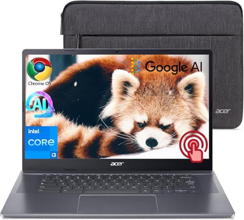 Image of acer Chromebook Plus 514 Laptop with Google AI, Intel 8-Core i3-N305, 8 GB LPDDR5, 2 TB SSD, 14 inch FHD 1920 x 1080 IPS Touch Screen, Wi-Fi 6E, 1080P Webcam, Chrome OS, 1080p Webcam, Long Battery Life