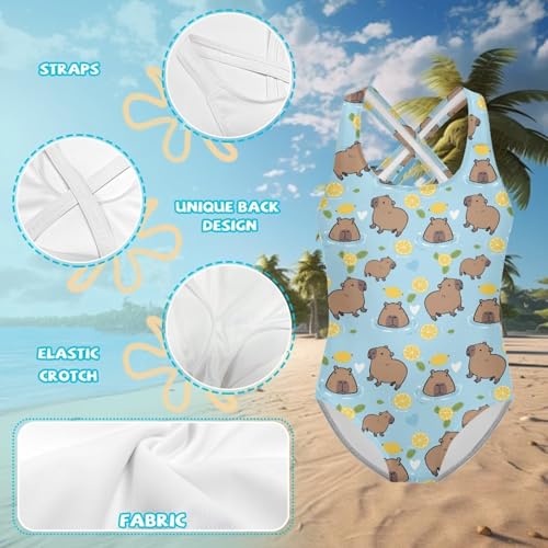Image of Girls One Piece Swimsuits Size 5-14 Kawaii Gymnastics Leotard for Beach Vacations