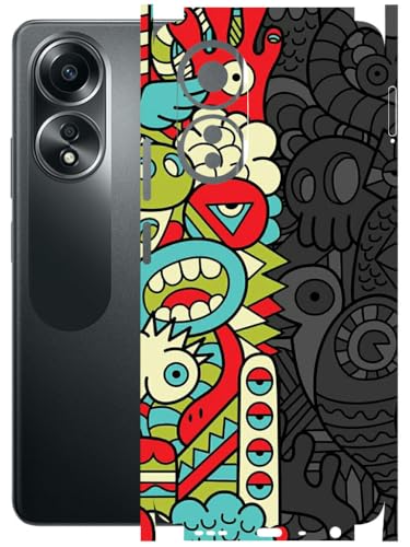 Image of AtOdds - Full Body Back Screen Guard Protector Film - Lamination Wrap Skin Sticker Compatible with Oppo A58 (4G) | Scratchproof Matte Finish (Graffiti50)