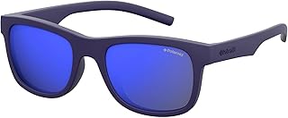 Polaroid Young Kids Age 4-6, PLD 8020/S Rectangular, Rubber Blue Sunglasses