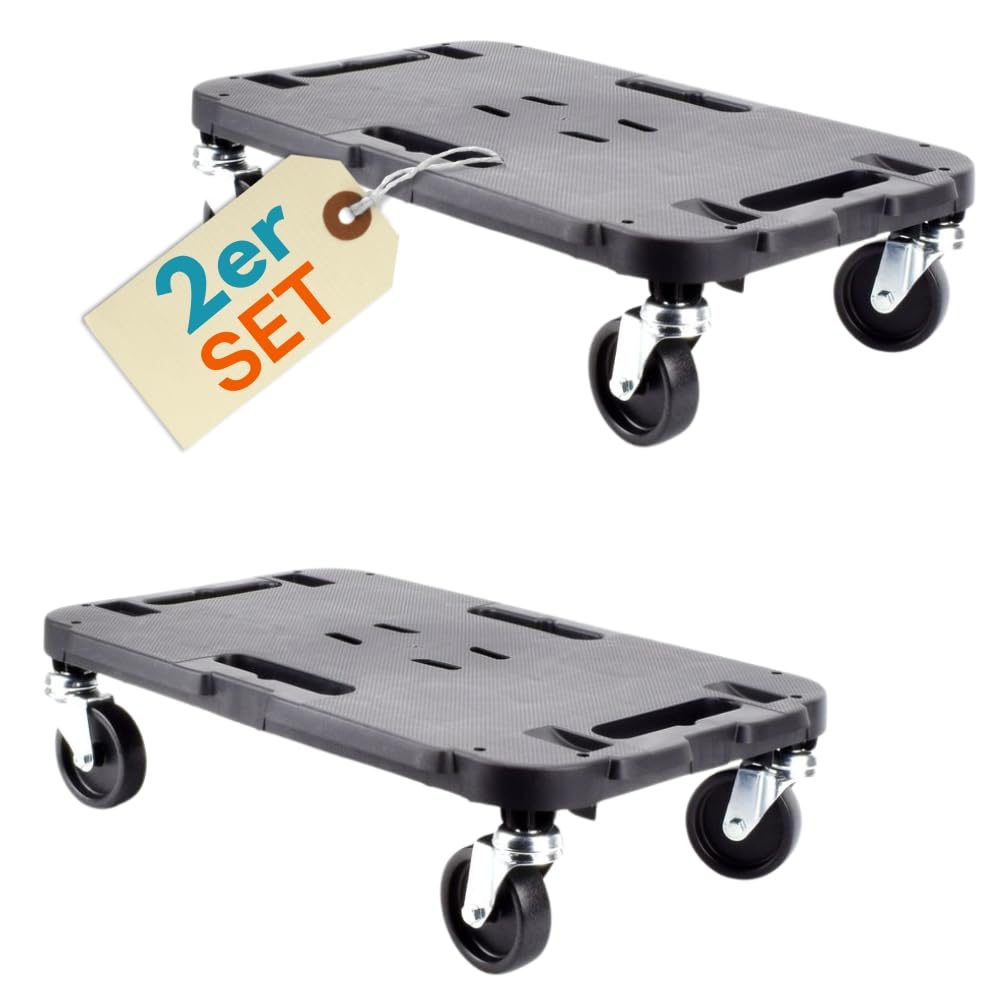 2er Set Transportroller Rollbrett Transportrollen Rollbrett Werkstatt Pflanzen Rollbretter Transport Möbelrollen flach Pflanzenroller eckig Transporthilfe mit Rollen 30