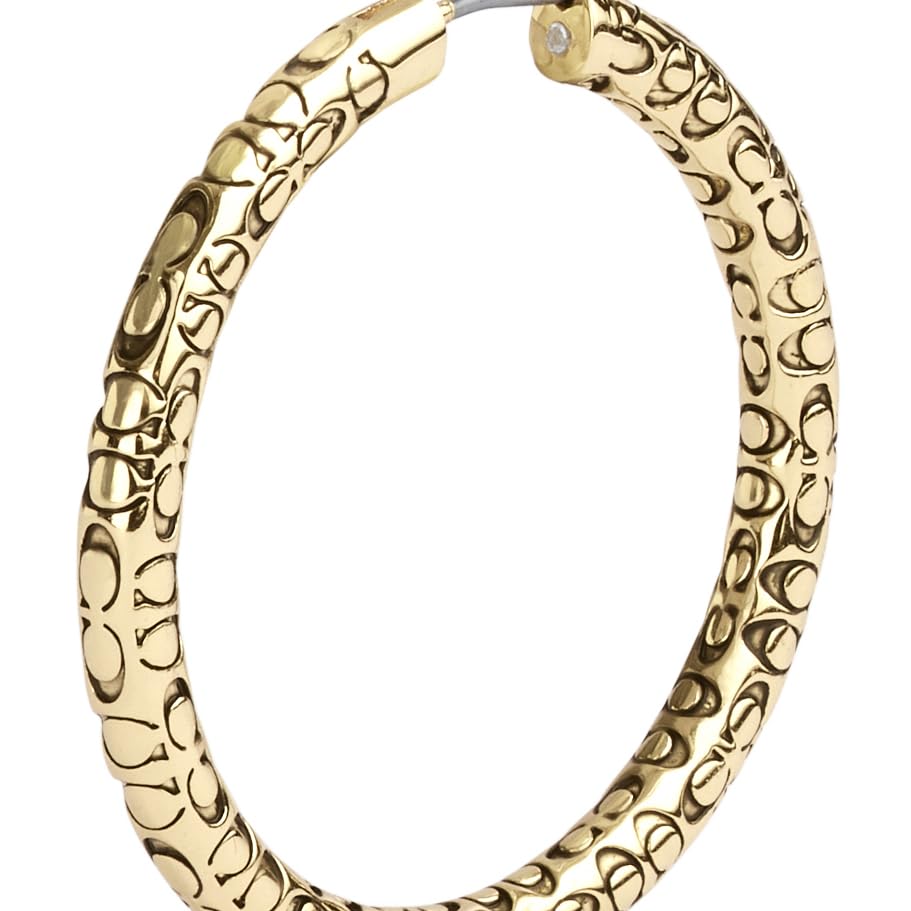 COACH Womens Signature Quilted Hoop Earrings2