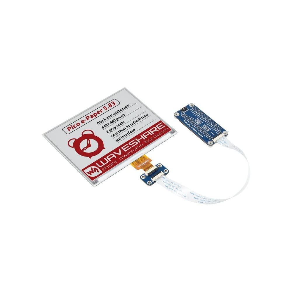 Waveshare 5.83inch E-Paper E-Ink Display Module (B) for Raspberry Pi Pico/H/W, 648×480, Red/Black/White, SPI-picture-22