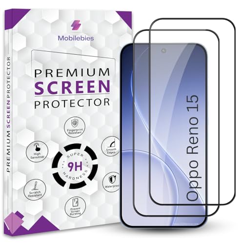 Image of Premium Tempered Glass Screen Protector Guard For Oppo Reno 15 5G (6.32 Inch, Pack of 2) | Edge to Edge Coverage With Easy to installation kit