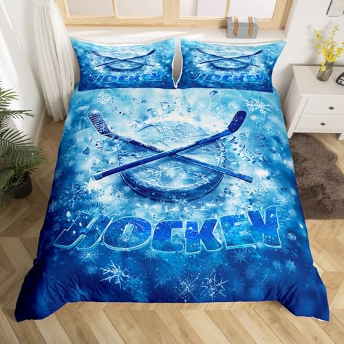 Homewish Eishockey Bettwäsche Set 135x200 Sportspiele Bettbezug für Kinder Teenager Erwachsene Hockeyspieler Schnee Winter Blau Weiß Tröster Abdeckung Warm Weich Bett Set Homewish Eishockey Bettwäsche Set 135x200 Sportspiele Bettbezug für Kinder Teenager Erwachsene Hockeyspieler Schnee Winter Blau Weiß Tröster Abdeckung Warm Weich Bett Set
