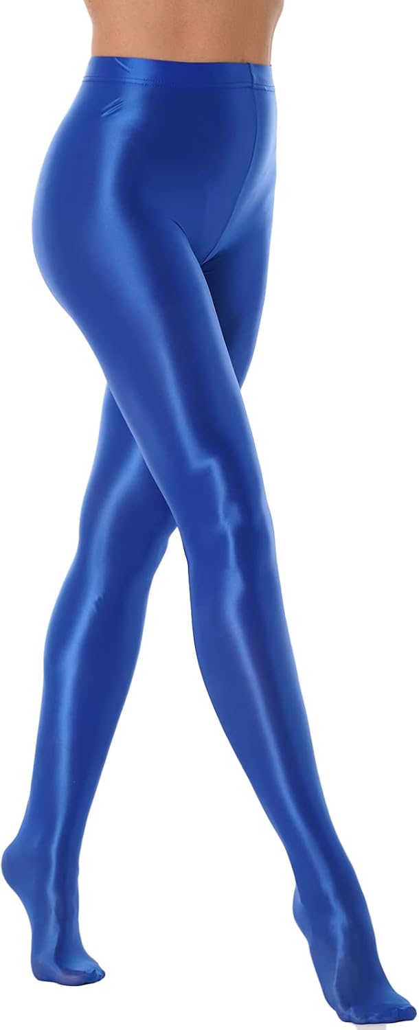 Alvivi Women's Shiny Metallic Tights Leggings Ballet Dance Training Footed Stockings Long Pants