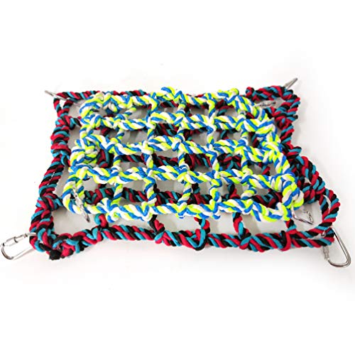 Litewood Rede de corda de algodão para escalada de pássaros, rede de brinquedo para papagaio, rato,