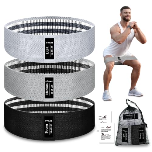 3 Levels Exercise Bands, Workout Fabric Resistance Bands for Women and Men