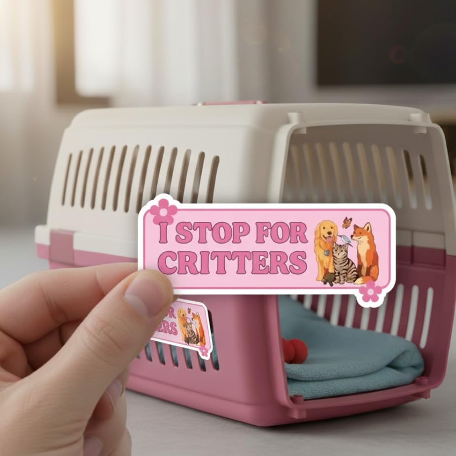 Pegatina I Stop for Critters coche vinilo impermeable para proteger tu parachoques y ventana 3