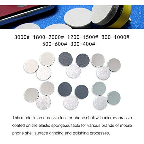 3 Inch 75mm Round Sponge Sanding Disc Sandpaper Hook and Loop 300-3000 Grits for Polishing & Grinding (Pack of 18) - Thumbnail 4