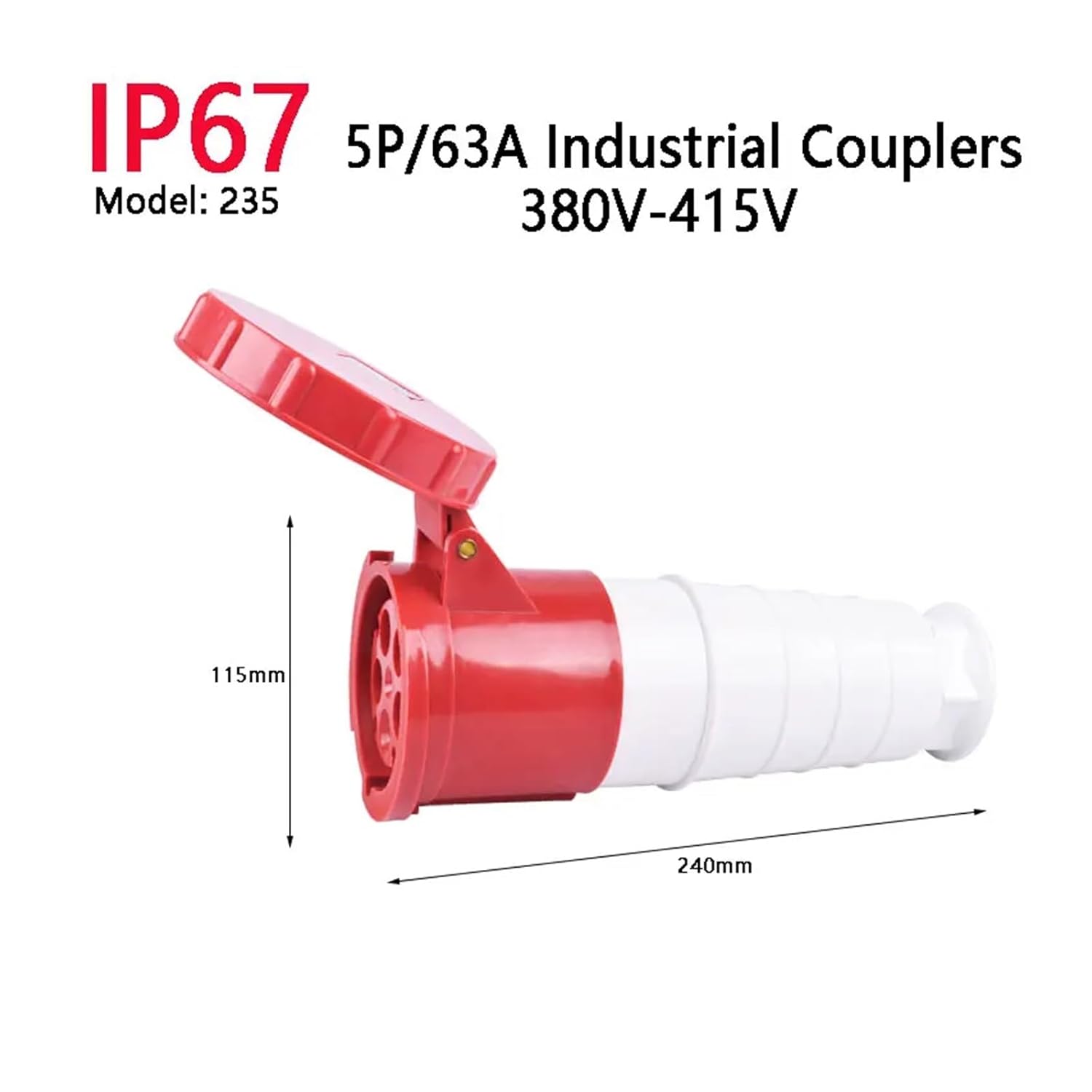 1pc IP67 63A/125A Industrial Plug Socket 3P/4P/5P Waterproof Electrical Connector Industrial Plug 220V 380V 415V