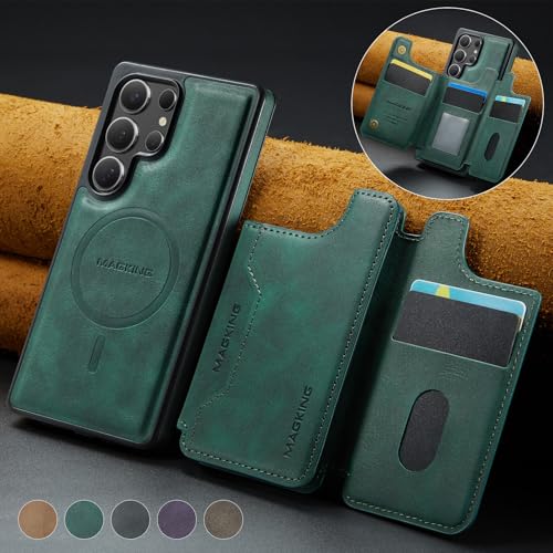 Étui Galaxy S25 Plus violet à rabat en cuir avec coque magnétique