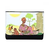 DIYthinker Schwarz Frauen Kind Totems African Aboriginal Multi-Funktions-Leder-Mappen-Karten-Geldbeutel-Geschenk Mehrfarbig