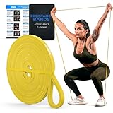 Yellow Light Thick Resistance Band – 5–22 lb Long Looped Rubber for Warm-Up, Activation, Bench Press & Flexibility – Stretch Band for Women and Men – Assisted Training Bands for Legs, Butt & Shoulders