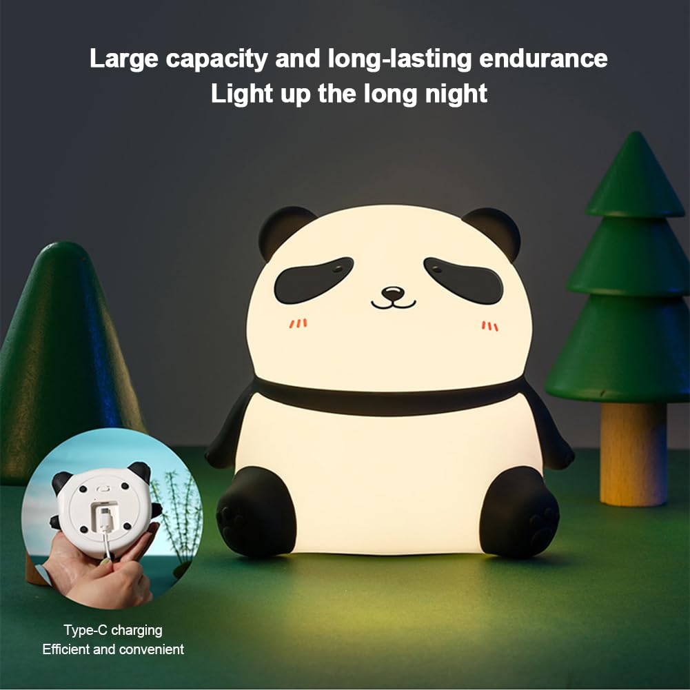Veilleuse LED à capteur tactile – Design panda et canard, lampe en silicone, rechargeable par USB pour chambre d'enfant