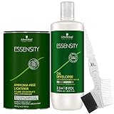 Essensity 2.5% 8 Volume Oil Developer 1 Liter, Essensity Ammonia-Free Bleach Lightener 450 grams, an