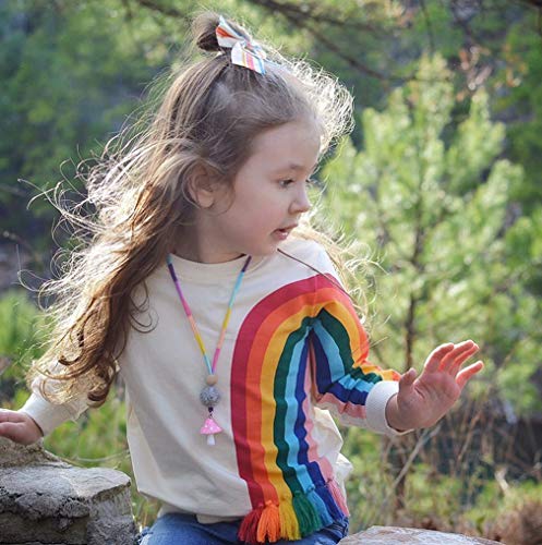 Toddler Kids Baby Girl Boy Long Sleeve Tassel Rainbow Sweatshirt Casual Shirt Pullover Tops2