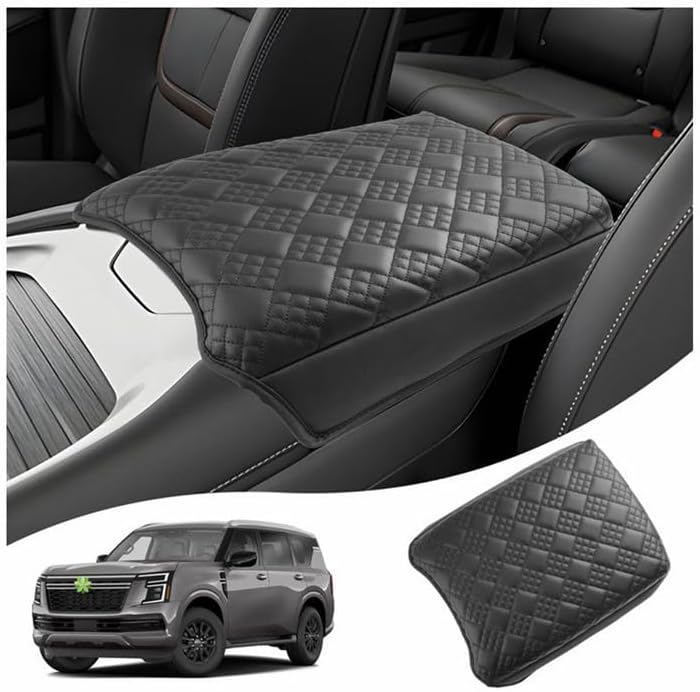 Ruiya 2025 2026 Armada Center Console Cover for Nissan Armada 2025 Accessories Soft Comfy Thicken Armrest Lid Cover Compatible with 2025 2026 Nissan Armada SV/SL/Platinum/Pro-4X/Platinum Reserve