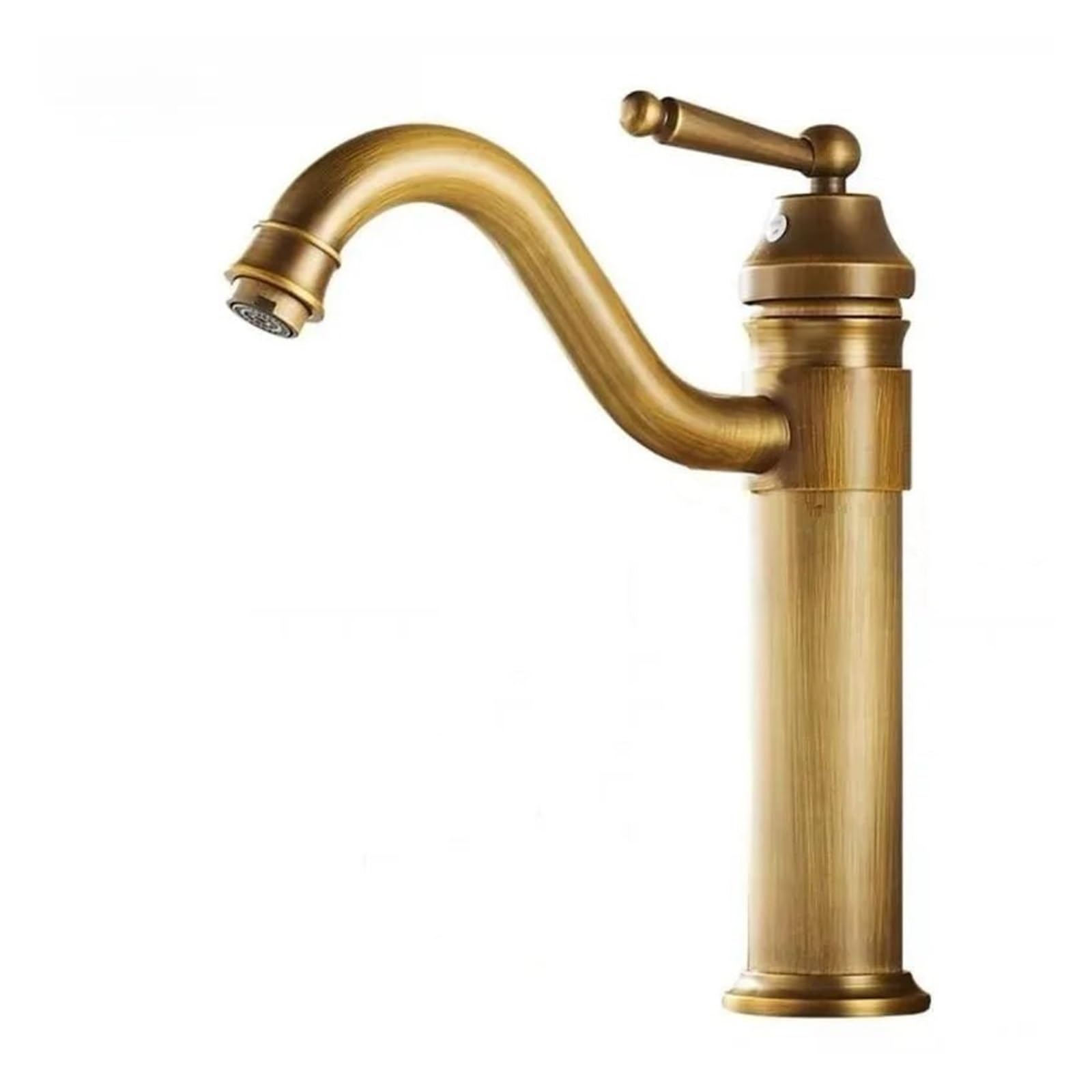 SOHNVWTGD Antique Copper Bathroom Basin Faucet Single Handle Mixer Tap with Hot and Cold Water Control (Tall)