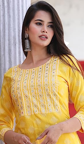 Image of Chandanicollection Women Stylish Print Rayon Kurta & Skirt Set