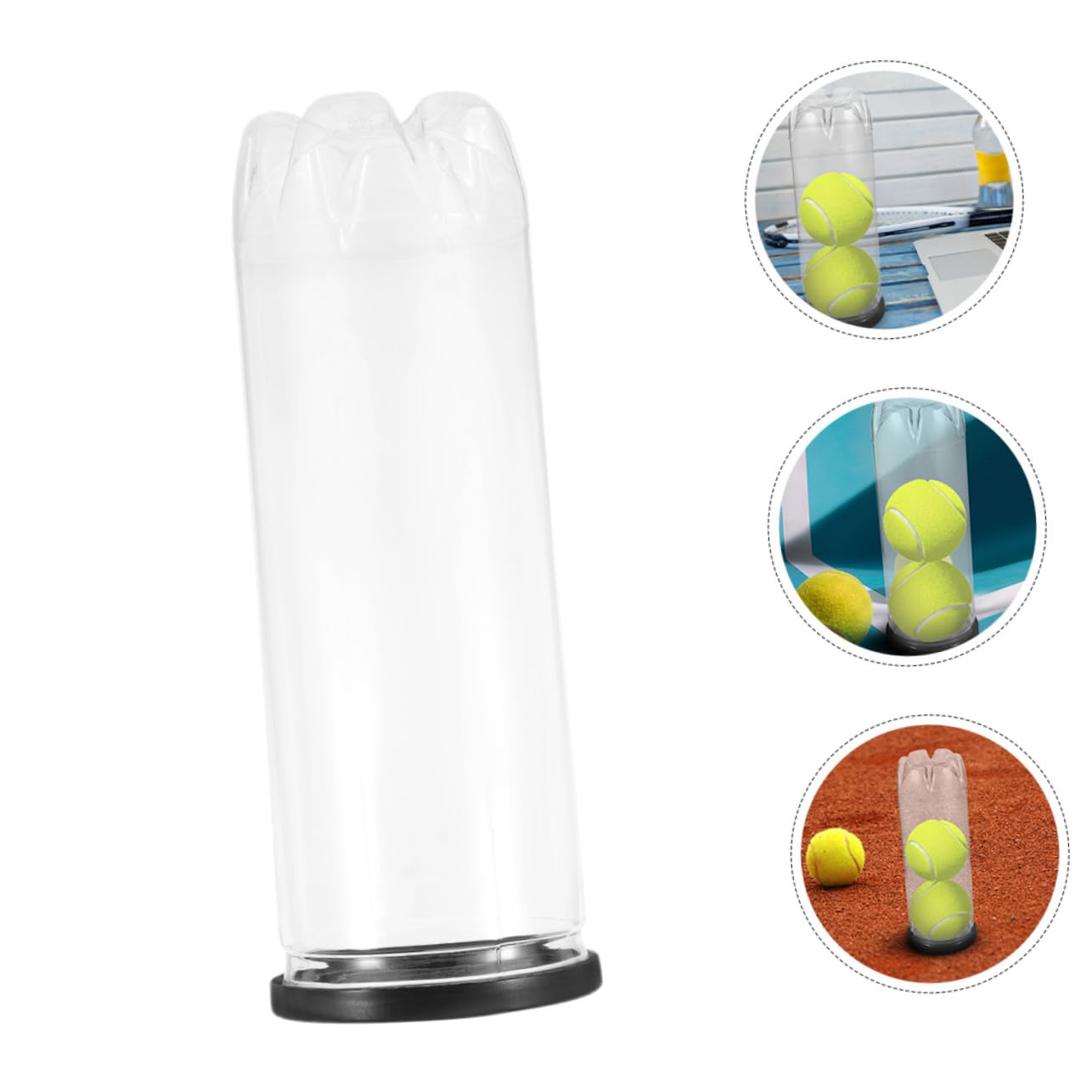 6 pièces Boîte de Rangement Transparente pour Balles de Tennis avec Couvercle Noir Lot de Tubes PVC Durables pour Stockage et Organisation Intérieure et Extérieure