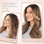 1.5 Inch Barrel (2.8'' Plus Bristles) Dual Voltage(110~250V) Round Brush Blow Dryer for Should Length Hair, Hair Dryer Brush with European Plug Adapter, 4-in-1 Negative Ionic One Step Volumizer Dryer