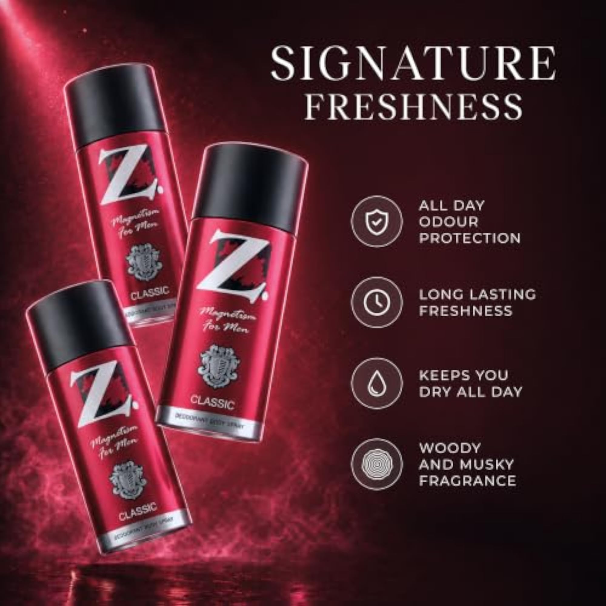 Z Classic Deodorant Perfume, Pack of 3