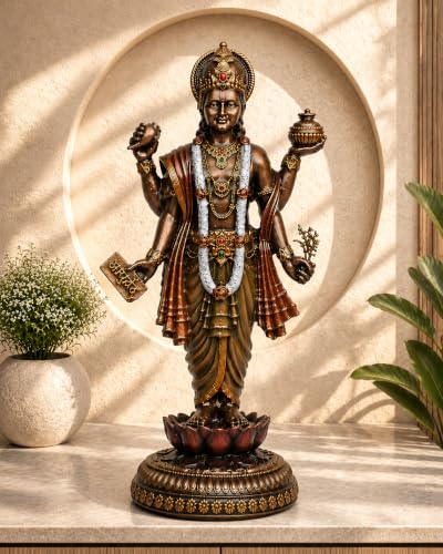 ARTVARKO Dhanavantari Idol The Physician of Gods Ayurveda Dhanvantri Dhanwantri Medicine Statue for Home Décor Office Décor 8 Inches