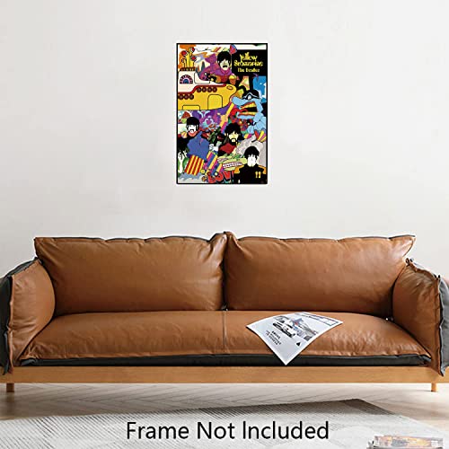 The Beatles - Yellow Submarine Poster sur Toile – 28x43cm – Affiche Sans Cadre (11×17) inch Cadeau - Les Beatles, Paul McCartney, John Lennon, RIngo Starr, George Harrison The Beatles - Yellow Submarine Poster sur Toile - 28x43cm - Affiche Sans Cadre (11x17) inch Cadeau – Image 5