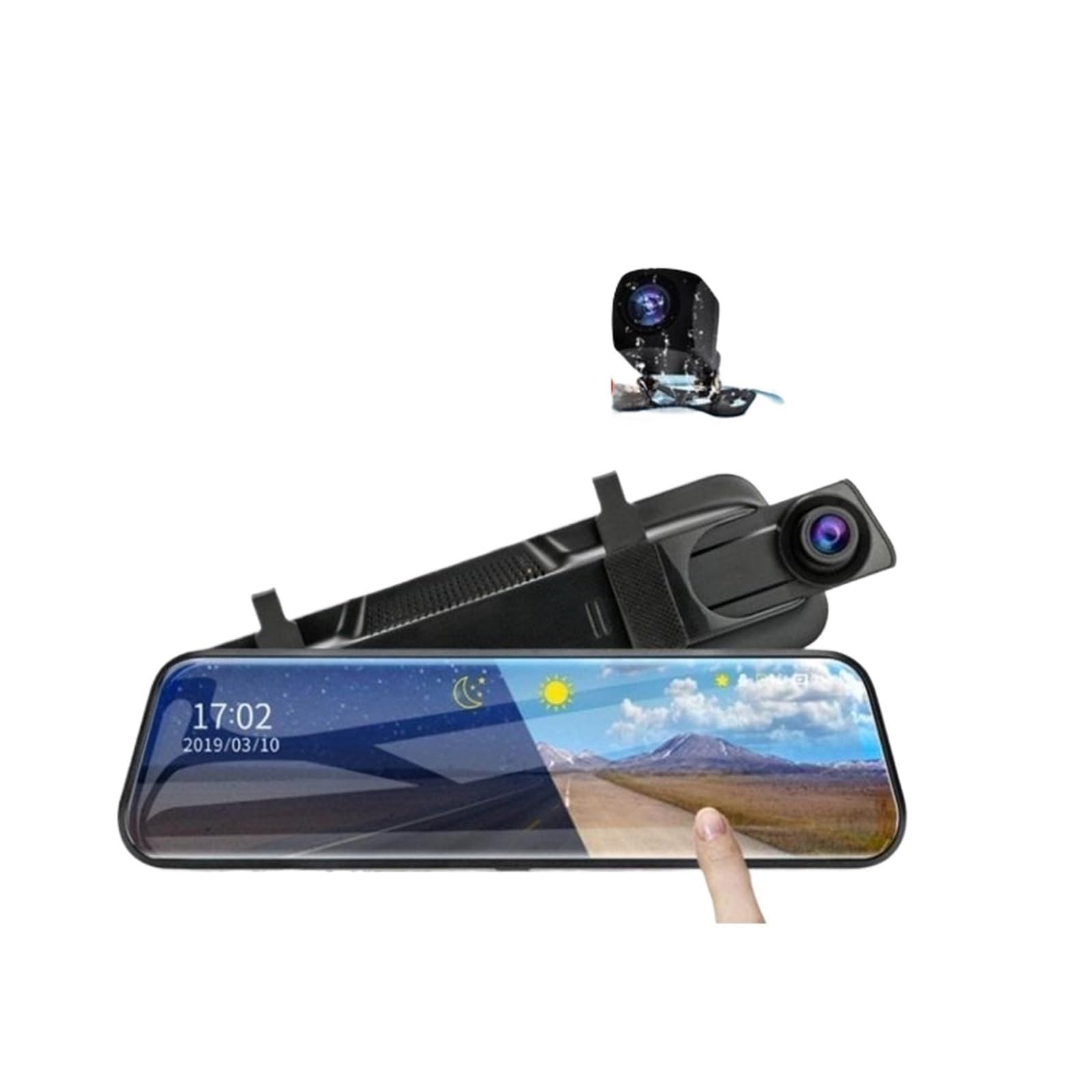 Compatible for Audi R8 4K Car Dvr Mirror Dash Cam Dual Lens Dashcam Drive Recorder Stream Rearview Mirror
