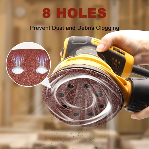 Image of 100 PCS 5 Inch Sanding Discs 800 Grit, 8 Hole Aluminum Oxide Hook and Loop Round Sandpaper for Random Orbital Sander