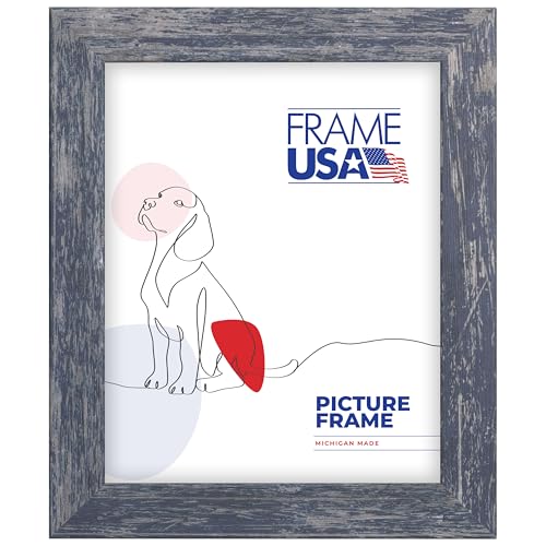 Frame USA 11x15 Picture Frame, Blue, American Barn Series, Wall
