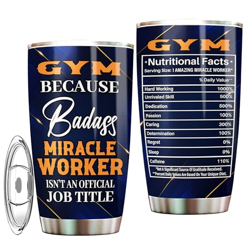 MONIZILUCKY Gym Tumbler 20oz – Stainless Steel Insulated Travel Mug for Men & Women, Coffee Cup Gift for Gym, Work, Office, Retirement, Birthday, Christmas, Appreciation