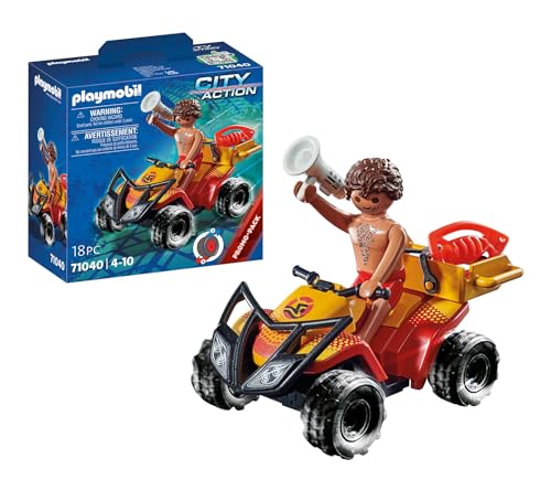 PLAYMOBIL City Action 71040 Rettungsschwimmer-Quad mit Rückziehmotor, ab 4...