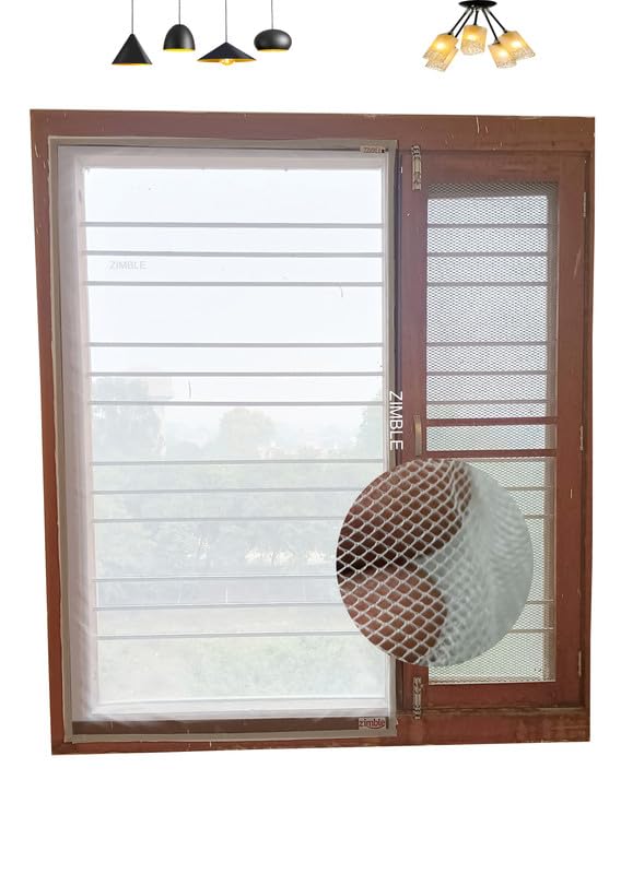 Zimble (36x120 inch)-3x10 Ft (Pack 1), Colour White, Pre-Stitched, Windows Mosquito Net, Insect Net Adhesive with Hook and Loop for Window Frame,Wooden Frame| Highly Durable and Safe (B0CQFKF1ZQ) Amazon Price History, Amazon Price Tracker