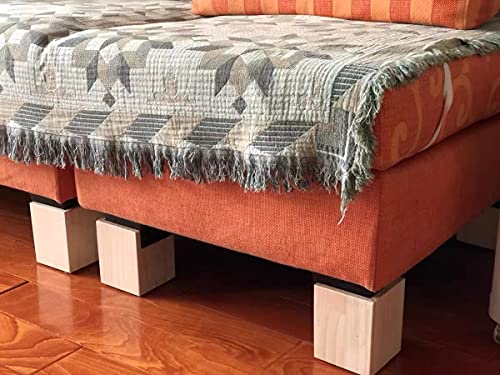 Set Of 4 Bed Risers Furniture Square Risers 2 Inches Height Heavy Duty Unfinished Solid Wood Furniture Legs Bed Lifts Furniture Legs For Sofa Couch Chair Table Legs,Helps You Storage Under The Bed… #TOP5