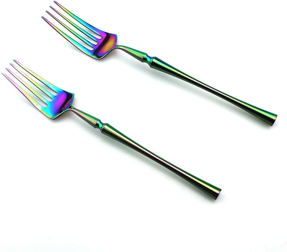 JASHII Luxury 24-Piece Titanium Flatware Set 18/10 Stainless Steel Mirror Polishing Rainbow Cutlery include Fork Knife Spoon Tablespoon Teaspoon Service for 4