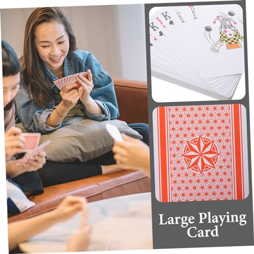 Toyvian Übergroße Spielkarten Jumbo Poker Karten Großes Kartenset Aus Plastik Für Partys Zuhause Camping Reisen Mit Glatter Oberfläche Und Guter Handhabung – Bild 3