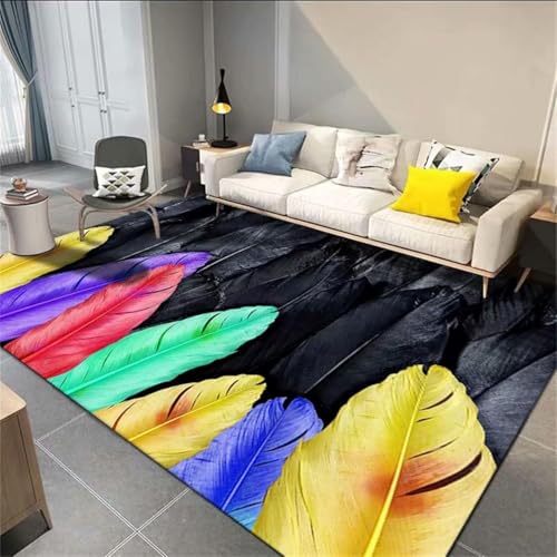 {Alfombras Dormitorio Juvenil Plumas Alfombras Dormitorio Decoracion Hogar Alfombras Alfombra De Dormitorio De Sala De Estar Impresa En 3D Alfombra Dormitorio Juvenil - Plumas De...
