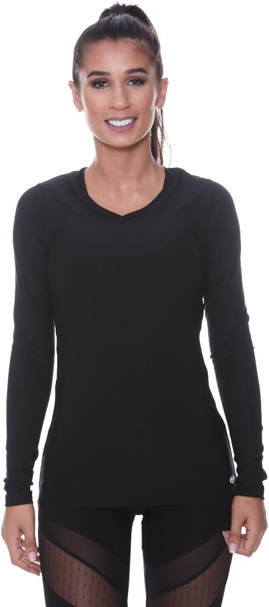 N.Y.L. New York Laundry N.Y.L. Women's Long Sleeve Mesh Back Workout Exercise Yoga Shirt