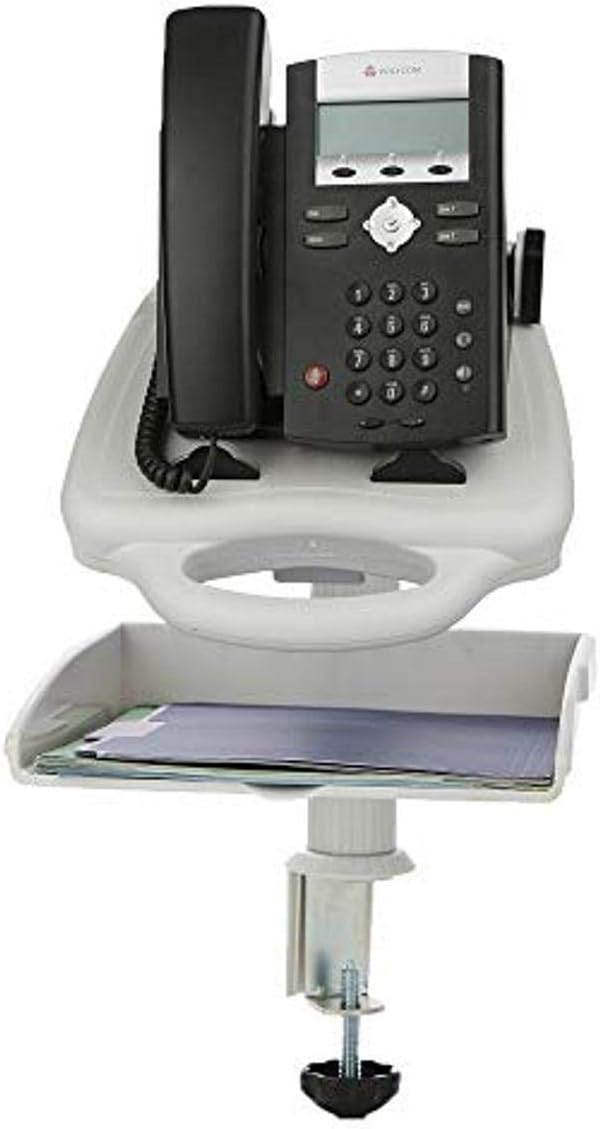 Mind Reader PHOTRAY-WHT Ergo-Comfort Adjustable, 1 Layer Tray, Telephone Stand, Desktop Organizer, White Clamp On : Office Products