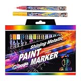 · 【Permanencia y seguridad】: Estos Marcador Metálico están hechos de pintura acrílica y son resistentes al agua, a la decoloración y a la abrasión. Marker Pen se puede superponer y mezclar fácilmente con todos los colores del paquete sin preocuparse por el rezuma de tinta. Es seguro, libre de ácido, inodoro y tiene una superficie lisa. Es una buena opción para hacer regalos exquisitos y pintar graffiti.
