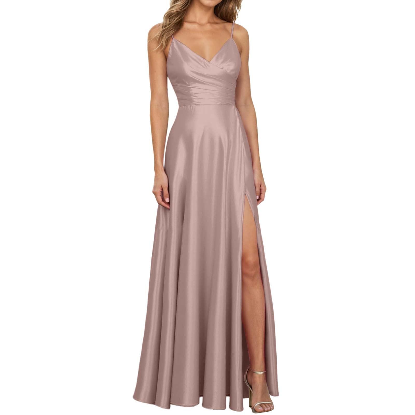 Vestito da Cerimonia Donna Elegante Abito Damigella Gonna Ampia Corto Davanti Lungo Dietro Sexy Sposa Curvy Matrimonio Schiena Scoperta Midi Civile Dresses