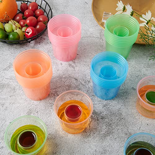Jolly Chef 100 Disposable Bomber Cups Color Plastic Bomber Shot Glasses - Heavy Duty, Highly Durable And Reusable Shot Cups - Perfect For Shots #TOP6