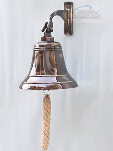 Miniatura 5 de Campana colgante de latón macizo de 6 pulgadas con acabado de bronce, perfecta para cena, interior, exterior, escuela, bar, recepción, último pedido